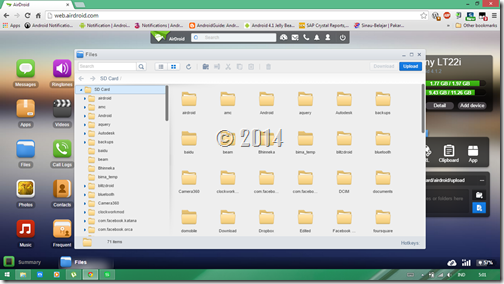 File manager on PC