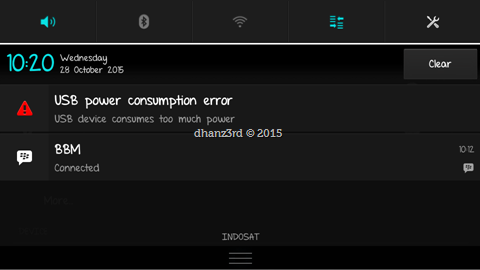 Notification of USB power consumption error